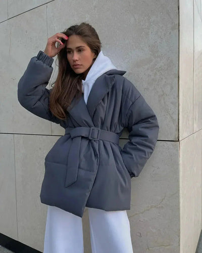 Senna | Elegante Pufferjacke für Damen mit Gürtel Winter 7