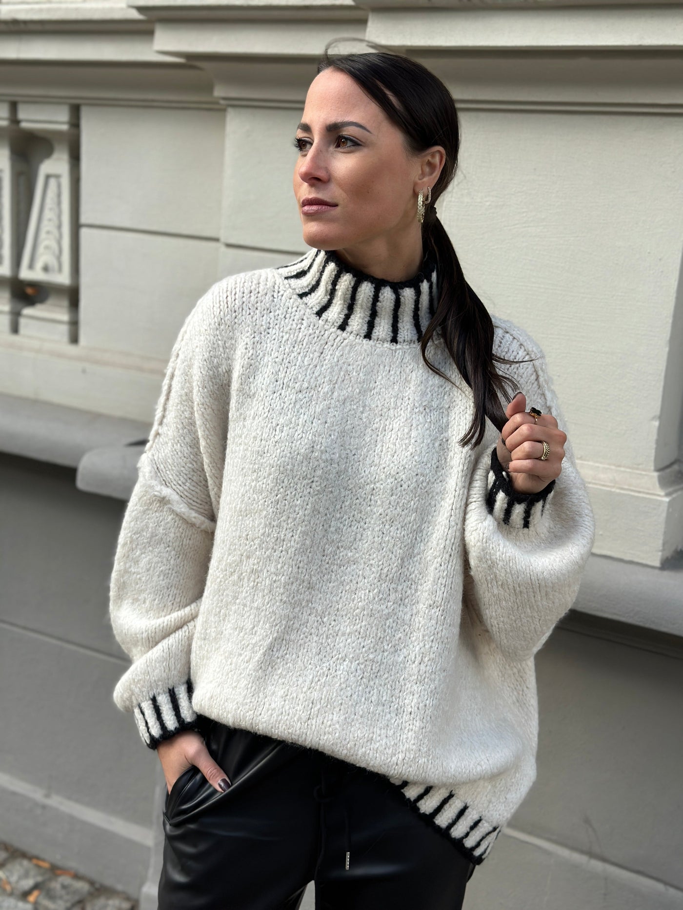 Sylvia | Eleganter Strickpullover für Damen Baumwolle Winter