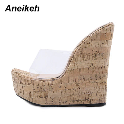 CLARA | Wedges Sandalen transparent