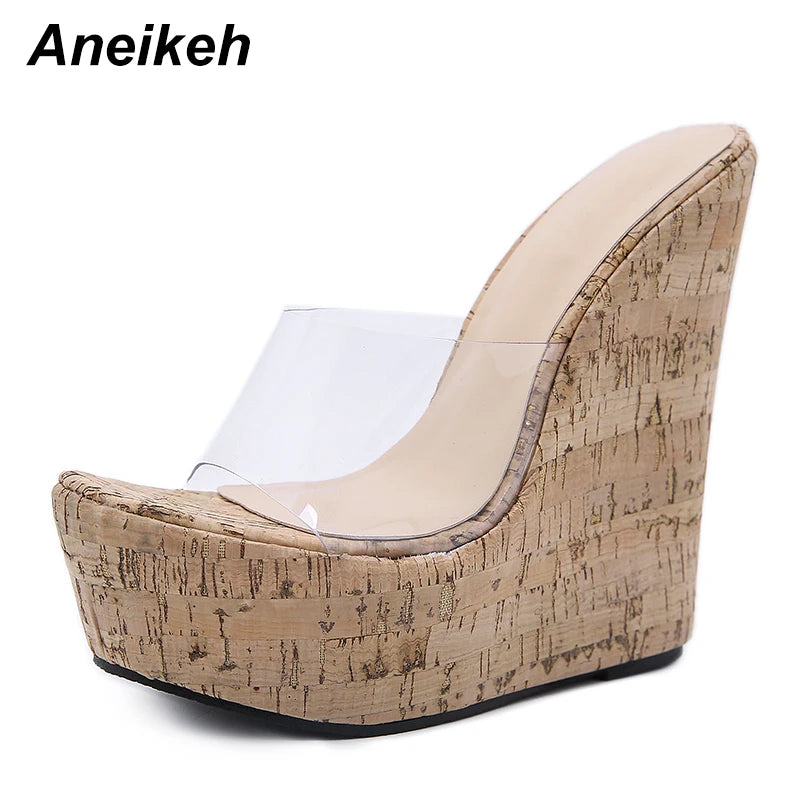 CLARA | Wedges Sandalen transparent