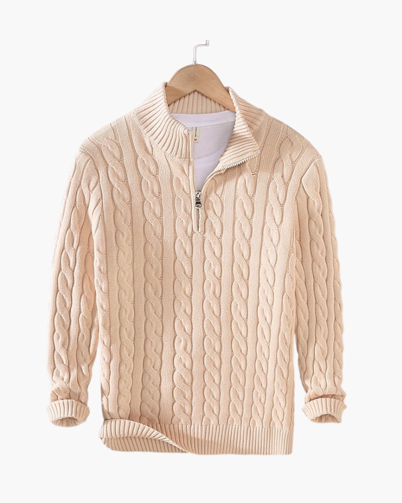 Variant image for Halbzip-Pullover aus Baumwolle für Damen und Herren – Bequem, Langarm, Rippdetails, Ideal für kühle Tage-25