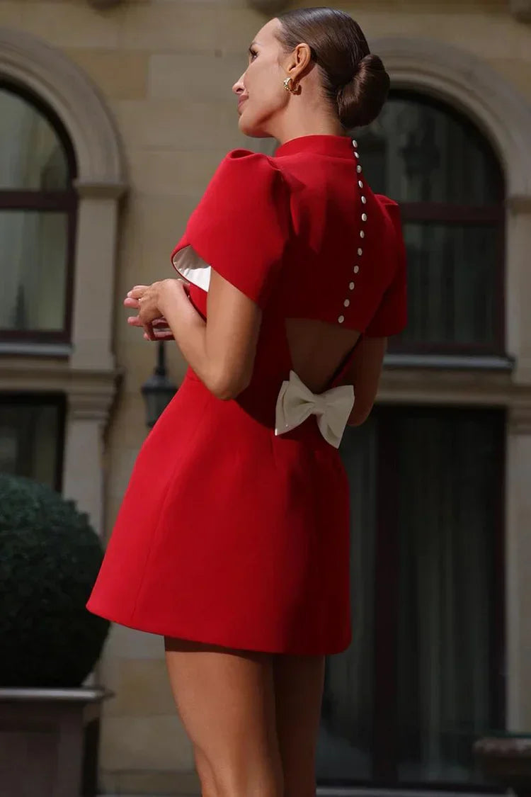 CHIARA | Weißes Minikleid mit Schleife