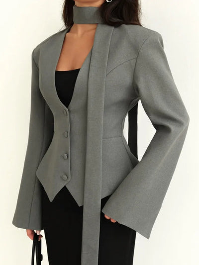 Zmeenna | Eleganter Blazer für Damen mit Schal