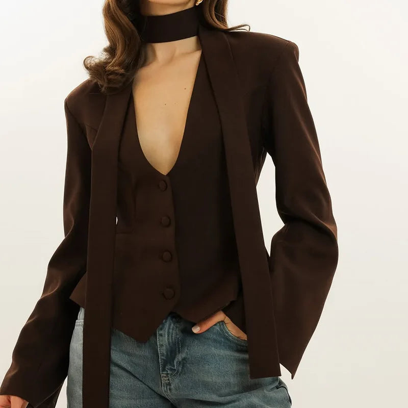 Zmeenna | Eleganter Blazer für Damen mit Schal