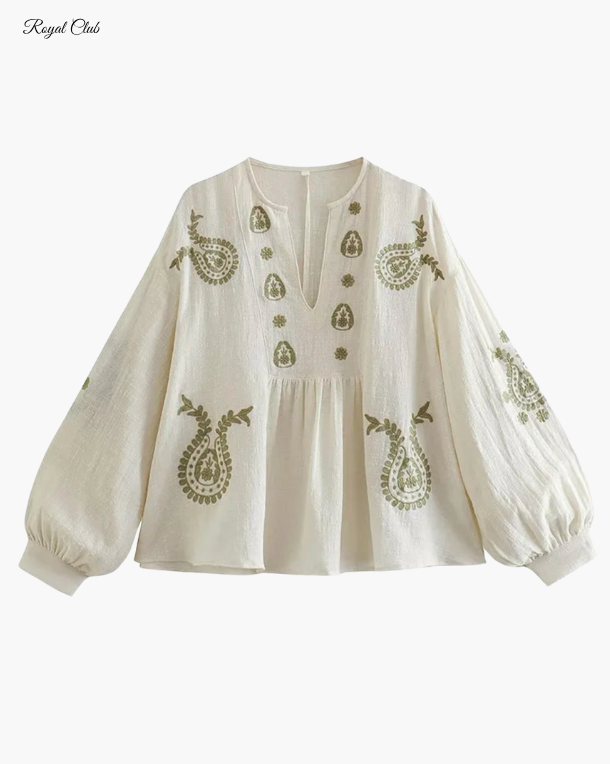 Leinenbluse mit Muster