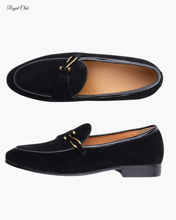 Enzo schwarze Veloursleder-Loafer