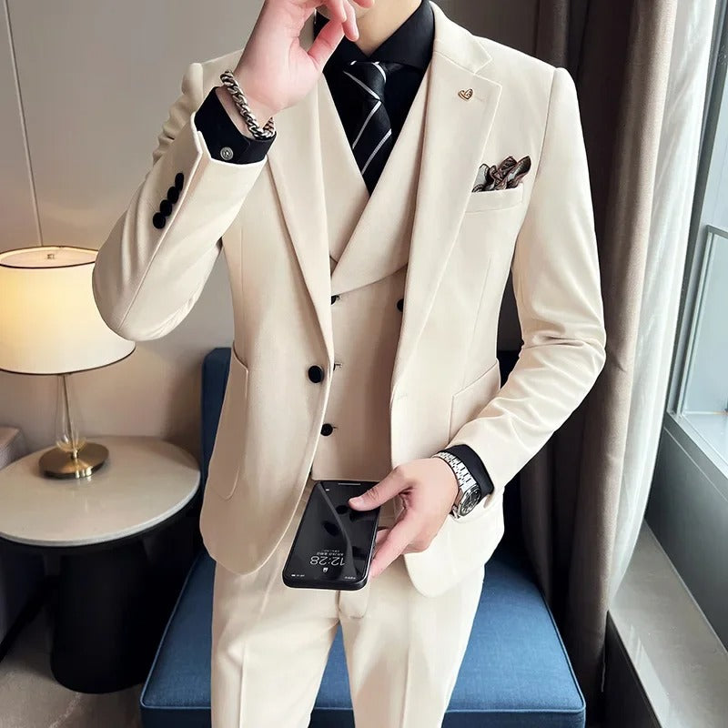 Variant image for Herren Anzug Grau Größe M Viskose/Polyester Dreiteilig für Hochzeit und formelle Anlässe-25